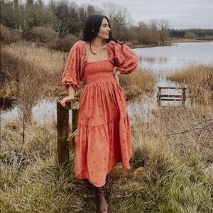 Free People Dahlia Embroidered Dress